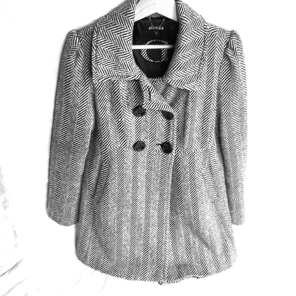 Guess Peacoat- black & white herringbone